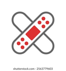 Adhesive bandage icon. Concept of first aid, healthcare, and medical treatment.