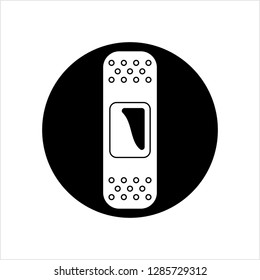 Adhesive Bandage Icon Design, Wound Dressing Vector Art Illustration