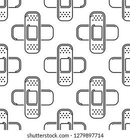Adhesive Bandage Icon Seamless Muster, Wundbekleidung Vektorgrafik Illustration