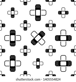Adhesive Bandage Icon Seamless Pattern, Wound Dressing Vector Art Illustration
