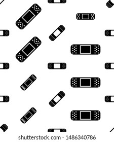 Ícone de bandagem adesivo padrão sem emenda, Ilustração de arte do vetor de vestir de ferida