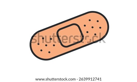 Adhesive bandage icon. Vector flat editable illustrations of a adhesive bandage.