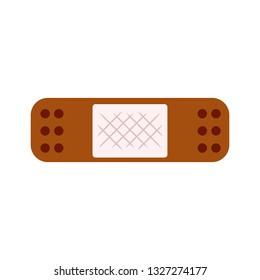 Adhesive bandage. Plaster, tape, patch. Cure concept. Vector illustration can be used for topics like wound, bleeding, healing