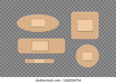 Adhesive bandage set.  Elastic bandage patch