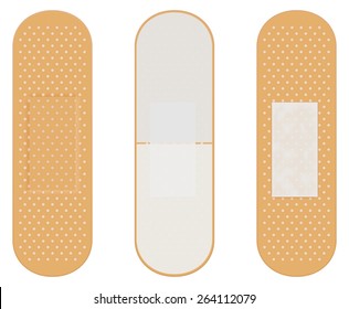 Adhesive bandage.   Vector illustration isolated on white background