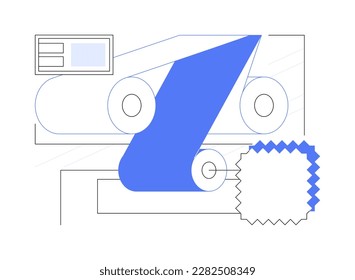 Adhesive bonded fabrics abstract concept vector illustration. Process of textile bonding at factory, light industry, textile manufacturing, fabrics made without weaving abstract metaphor.