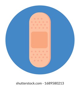banda adhesiva de curación en forma circular icono aislado diseño vectorial