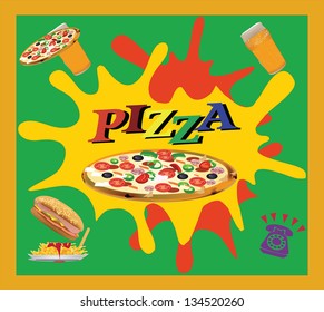 adhesive lager and pizza fast food