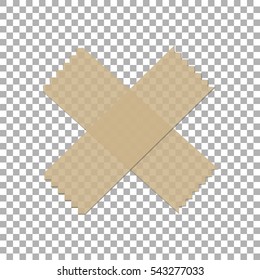 Adhesive Masking Paper Sticky Scotch Strip glued cross Tapes on isolate background, vector illustration EPS10