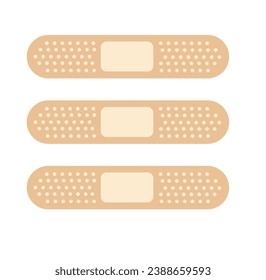 Adhesive medical plaster strip flat vector illustration on white
background