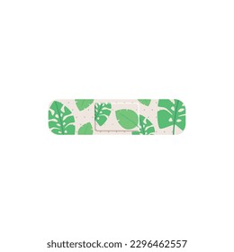 Adhesive medical tape for emergency trauma care and first aid. Medical patch or bandage with pattern, flat vector illustration isolated on white background.