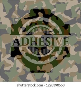 Adhesive on camo texture