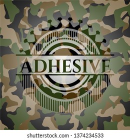 Adhesive on camo texture