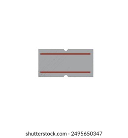 Precio adhesivo de papel con dos rayas rojas. Precio en blanco. Pegatina rectangular blanca para ofertas especiales y descuentos. Ilustración vectorial aislada. Diseño minimalista de tiras de Cupón pegado