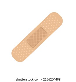 Adhesive plaster bandage. Medical plaster. First aid .Wound plasterer or bandaged patch. Vector flat illustration