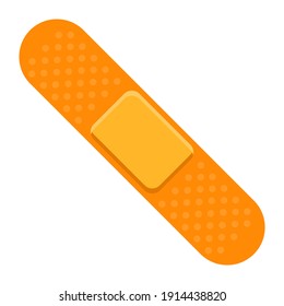 Adhesive plaster bandage.Medical plaster.First aid band.Wound plasterer or bandaged patch.Vector flat illustration.