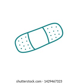 adhesive plaster doodle icon, vector illustration