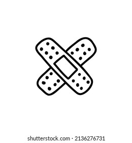adhesive plaster doodle icon, vector illustration