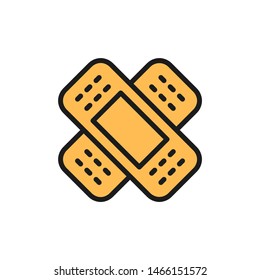 Adhesive plaster flat color icon.
