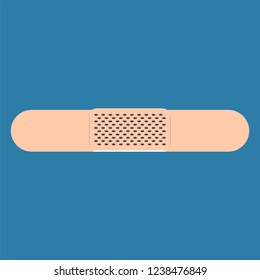 adhesive plaster flat icon style isolated on blue background.