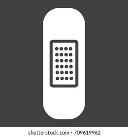 Adhesive plaster glyph icon, medicine and healthcare, bandage sign vector graphics, a solid pattern on a black background, eps 10.