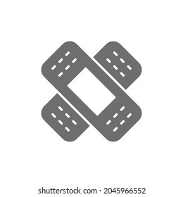 Adhesive plaster grey icon. Isolated on white background