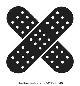 Adhesive plaster icon in black style isolated on white background. Medicine and hospital symbol stock vector illustration.