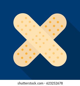 Adhesive plaster icon flat. Single medicine icon from the big medical, healthcare flat.