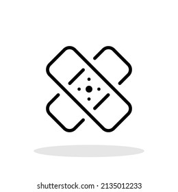 Icono de yeso adhesivo en estilo plano. Símbolo de vendaje de heridas para el diseño de su sitio web, logotipo, aplicación, UI Vector EPS 10.