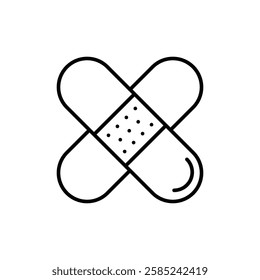 Adhesive plaster icon isolated outline