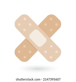 Adhesive plaster icon. Pharmacy plasters. Emergency. Hospital. Healthcare. Vector