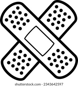 Adhesive plaster icon. Replaceable vector design.