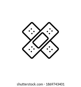 Adhesive plaster icon, plaster symbol vector