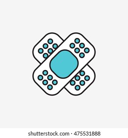 adhesive plaster icon. vector illustration