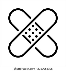 Adhesive plaster line and glyph icon, emergency and medicine, vector illustration on white background eps 10