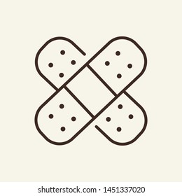 Adhesive plaster line icon. Bandage, hurt, injury. Medicine concept. Vector illustration can be used for topics like recovery, repair, first aid