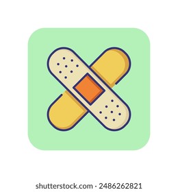 Adhesive plaster line icon. Injury, traumatology, first aid. Medicine concept. Vector illustration can be used for topics like healthcare, pharmacy, medical care