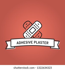 ADHESIVE PLASTER LINE ICON SET