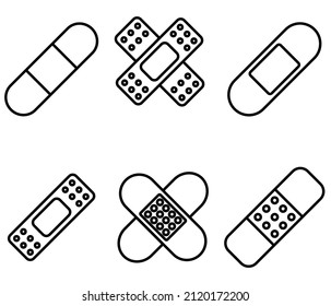 Adhesive plaster line icon, vector outline logo isolated on white background