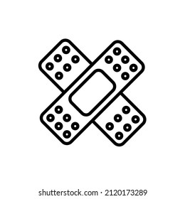 Adhesive plaster line icon, vector outline logo isolated on white background