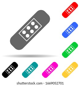 adhesive plaster multi color style icon. Simple thin line, outline vector of web icons for ui and ux, website or mobile application