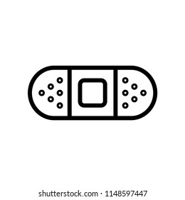 Adhesive Plaster, stroke outline style. Line vector. Isolate on white background.