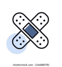 Adhesive plaster vector isolated icon. Medicine and healthcare, medical support sign. Graph symbol for medical web site and apps design, logo, app, UI