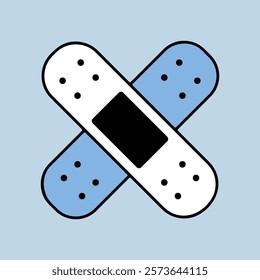 Adhesive plaster vector isolated icon. Medicine and healthcare, medical support sign. Graph symbol for medical web site and apps design, logo, app, UI