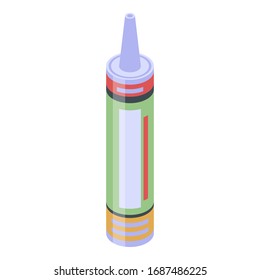 Adhesive polyurethane foam icon. Isometric of adhesive polyurethane foam vector icon for web design isolated on white background