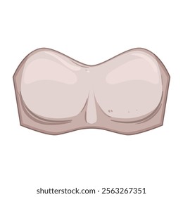 adhesive strapless bra cartoon. backless padded, wireless lace, comfort plunge adhesive strapless bra sign. isolated symbol vector illustration