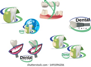 Adhesive symbols for dental clinic dental clinic