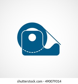Adhesive Tape Blue Flat Icon On White Background