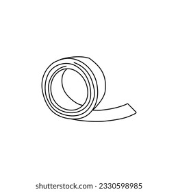 adhesive tape in doodle style. Stationery and school supplies concept