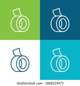 Adhesive Tape Flat four color minimal icon set